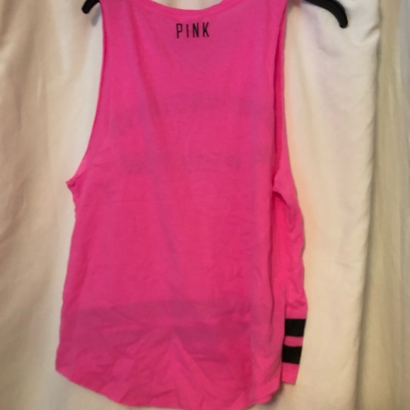Pink tank top with two black stripes - Picture 3 of 4